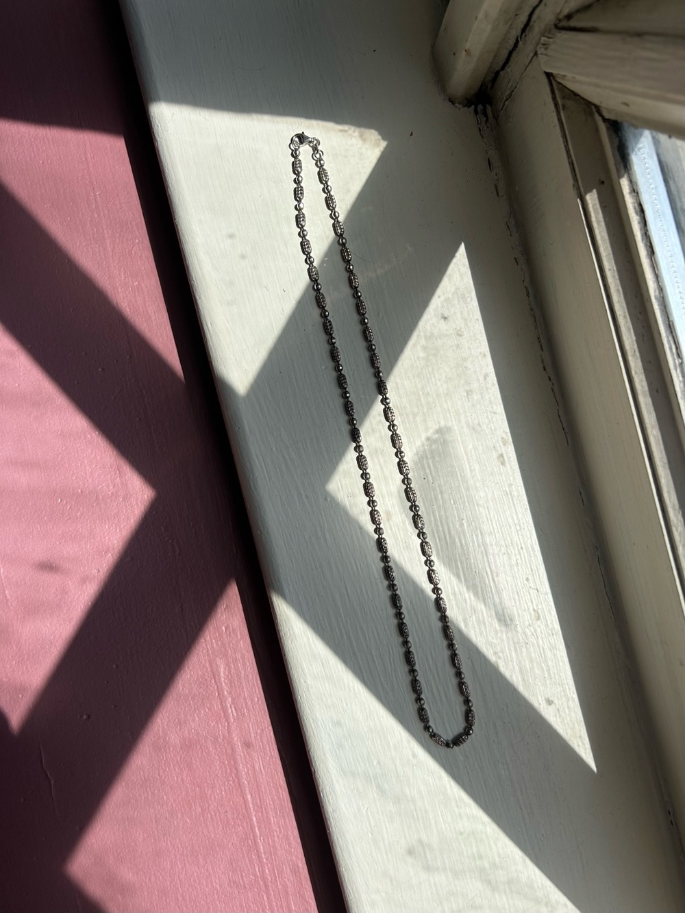 Sterling Silver Beaded Chain Necklace